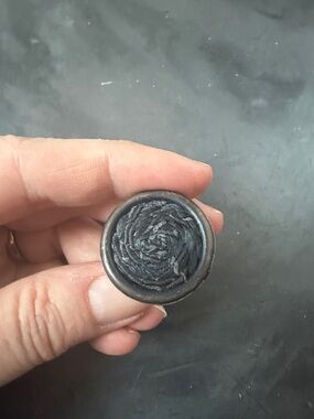 Vintage Button Black Cocktail Ring
